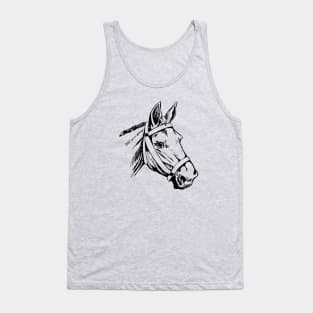 Horse Head Drawing Retro Vintage Tank Top